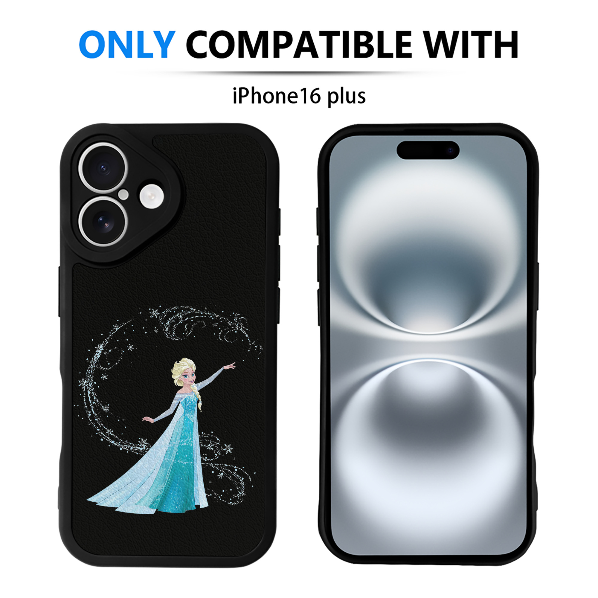 （画像用） アナと雪の女王 アンナ エルサ Frozen Anna Elsa 【iPhone 16シリーズ対応】シリコンスマホケース（レザー調） 材質：シリコン